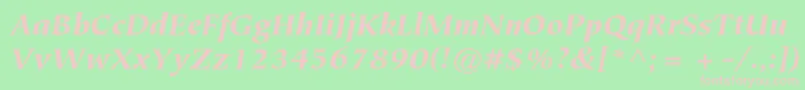 フォントTiepolostdBlackitalic – 緑の背景にピンクのフォント