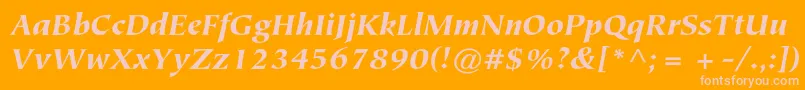 フォントTiepolostdBlackitalic – オレンジの背景にピンクのフォント