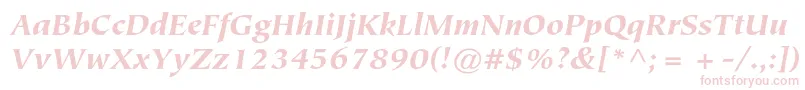 Fonte TiepolostdBlackitalic – fontes rosa em um fundo branco