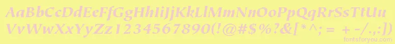 TiepolostdBlackitalic Font – Pink Fonts on Yellow Background
