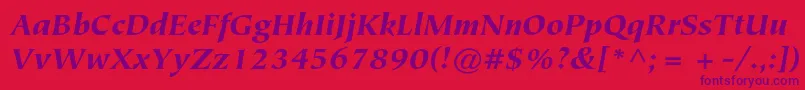 TiepolostdBlackitalic-fontti – violetit fontit punaisella taustalla