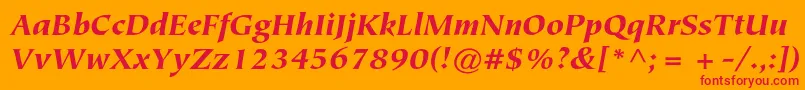 TiepolostdBlackitalic Font – Red Fonts on Orange Background