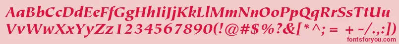 TiepolostdBlackitalic Font – Red Fonts on Pink Background