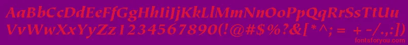 TiepolostdBlackitalic Font – Red Fonts on Purple Background