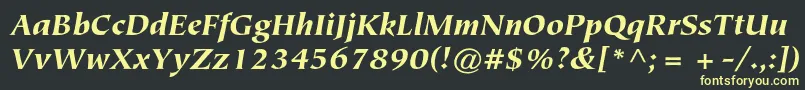 TiepolostdBlackitalic Font – Yellow Fonts on Black Background