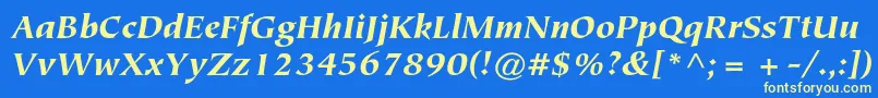 TiepolostdBlackitalic Font – Yellow Fonts on Blue Background