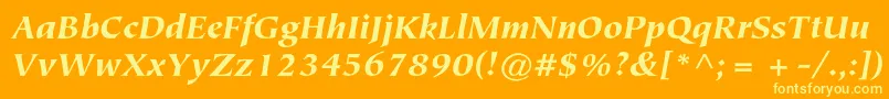 フォントTiepolostdBlackitalic – オレンジの背景に黄色の文字