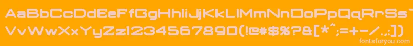 ClassicRobotBold-fontti – vaaleanpunaiset fontit oranssilla taustalla