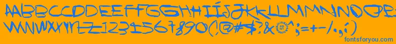 IWannaBeYourDog Font – Blue Fonts on Orange Background