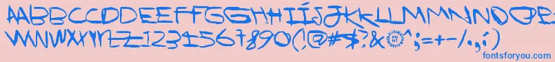 Шрифт IWannaBeYourDog – синие шрифты на розовом фоне