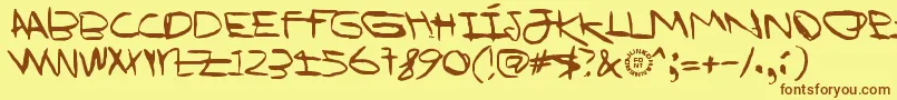 IWannaBeYourDog Font – Brown Fonts on Yellow Background