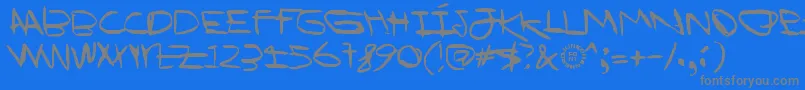 IWannaBeYourDog Font – Gray Fonts on Blue Background