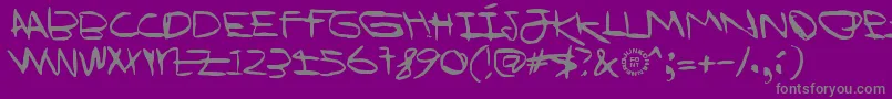 Шрифт IWannaBeYourDog – серые шрифты на фиолетовом фоне