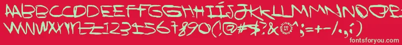 IWannaBeYourDog Font – Green Fonts on Red Background