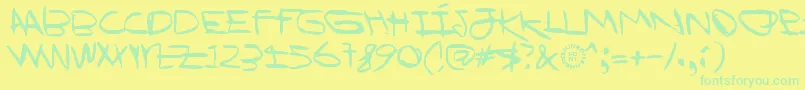 Шрифт IWannaBeYourDog – зелёные шрифты на жёлтом фоне