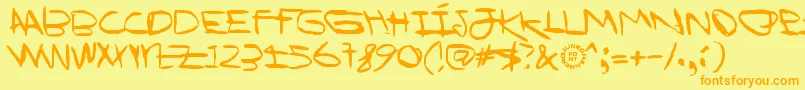 IWannaBeYourDog Font – Orange Fonts on Yellow Background