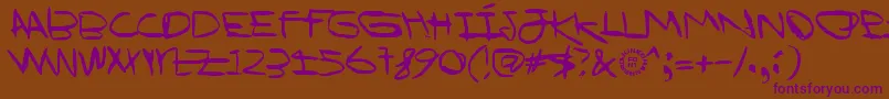 IWannaBeYourDog Font – Purple Fonts on Brown Background