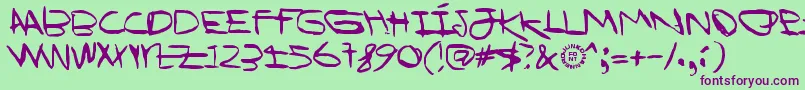 IWannaBeYourDog Font – Purple Fonts on Green Background