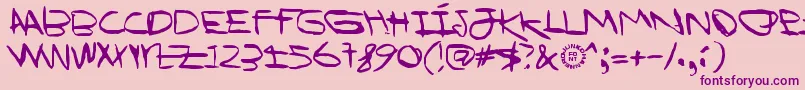 IWannaBeYourDog-Schriftart – Violette Schriften auf rosa Hintergrund