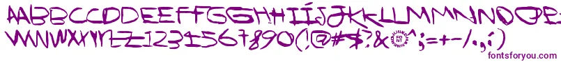 IWannaBeYourDog Font – Purple Fonts on White Background