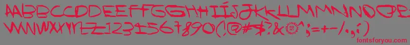 IWannaBeYourDog Font – Red Fonts on Gray Background