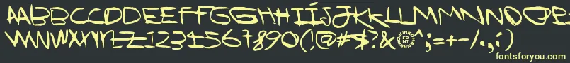 IWannaBeYourDog Font – Yellow Fonts on Black Background
