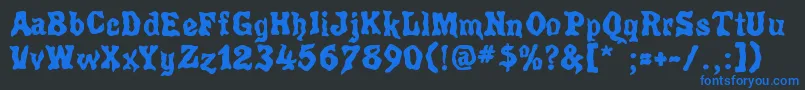 Poultrygeist Font – Blue Fonts on Black Background