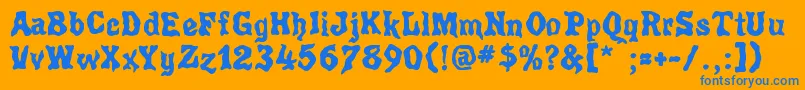 Poultrygeist Font – Blue Fonts on Orange Background