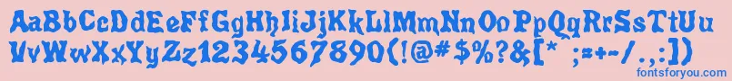 Poultrygeist Font – Blue Fonts on Pink Background