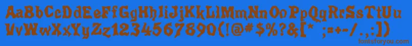 Poultrygeist Font – Brown Fonts on Blue Background
