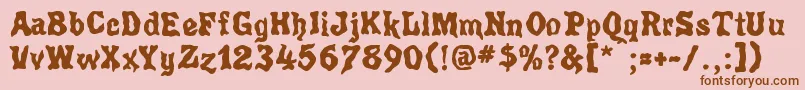 Poultrygeist Font – Brown Fonts on Pink Background