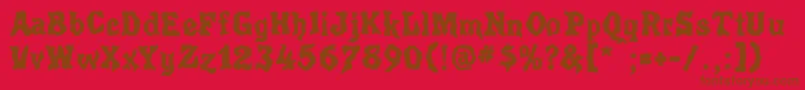 Poultrygeist-Schriftart – Braune Schriften auf rotem Hintergrund
