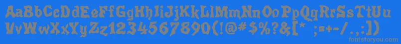 Poultrygeist Font – Gray Fonts on Blue Background