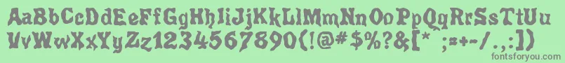 Poultrygeist-Schriftart – Graue Schriften auf grünem Hintergrund