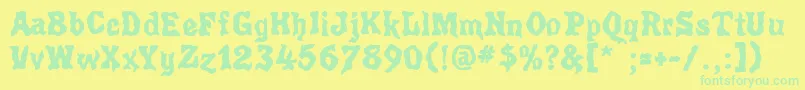 Poultrygeist Font – Green Fonts on Yellow Background