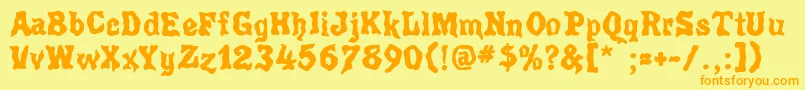 Poultrygeist Font – Orange Fonts on Yellow Background