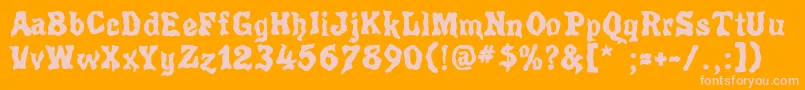 Poultrygeist Font – Pink Fonts on Orange Background