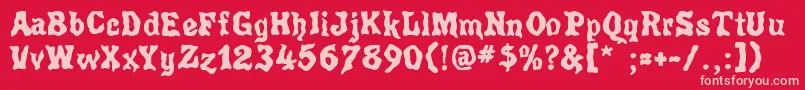 Poultrygeist Font – Pink Fonts on Red Background