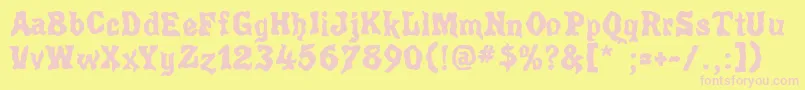 Poultrygeist Font – Pink Fonts on Yellow Background