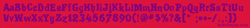 Шрифт Poultrygeist – фиолетовые шрифты на красном фоне