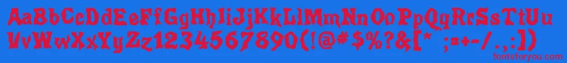 Poultrygeist Font – Red Fonts on Blue Background