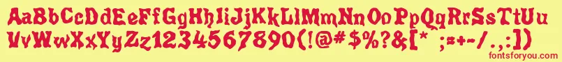Poultrygeist Font – Red Fonts on Yellow Background