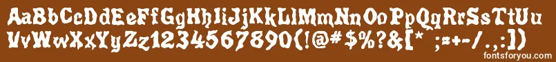 フォントPoultrygeist – 茶色の背景に白い文字