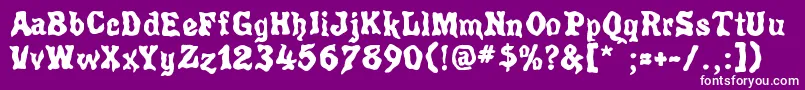フォントPoultrygeist – 紫の背景に白い文字