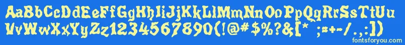 Poultrygeist Font – Yellow Fonts on Blue Background