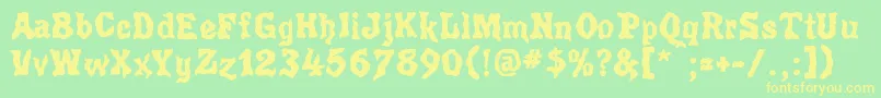 Poultrygeist Font – Yellow Fonts on Green Background
