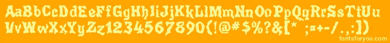 Poultrygeist Font – Yellow Fonts on Orange Background