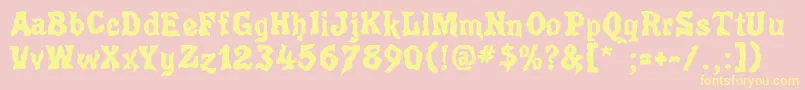 Poultrygeist Font – Yellow Fonts on Pink Background