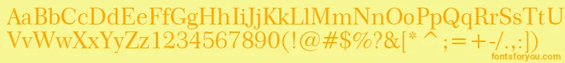 Century751Bt Font – Orange Fonts on Yellow Background