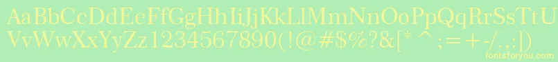 Century751Bt Font – Yellow Fonts on Green Background